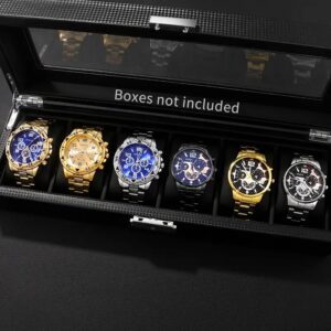 6pcs Geneva Quartz Watch Set Gift Pack for Him
